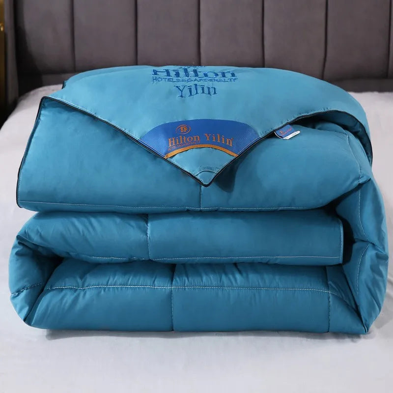 Noble100 % Goose Down Duvet Filled Quilt, Single, Double Size Comforter, Thick Blanket, Monochromatic, Perfect Comfort, Winter - vue 3 sur 5