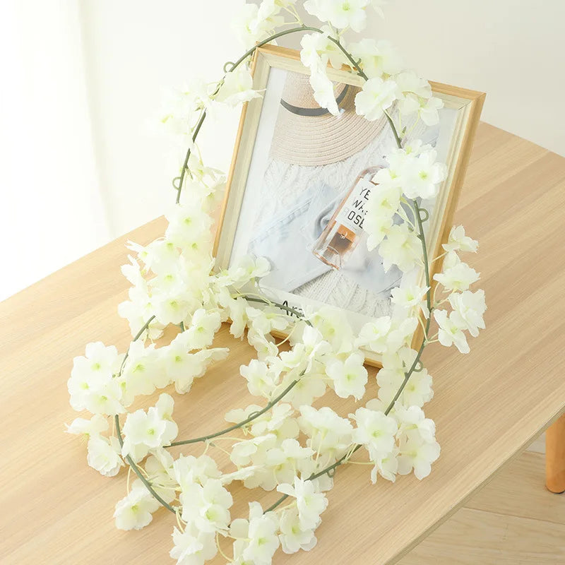 guirlande de fleurs artificielles pour décoration de mariage et intérieur - vue 6 sur 17