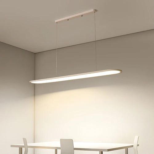 lustre led moderne simple restaurant nordique rectangulaire créatif - vue 2 sur 22