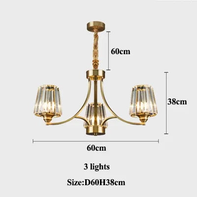 SANDYHA moderne cristal cuivre lustres nordique luxe Design intérieur décor à la maison lampe à LED pour salon salle à manger chambre