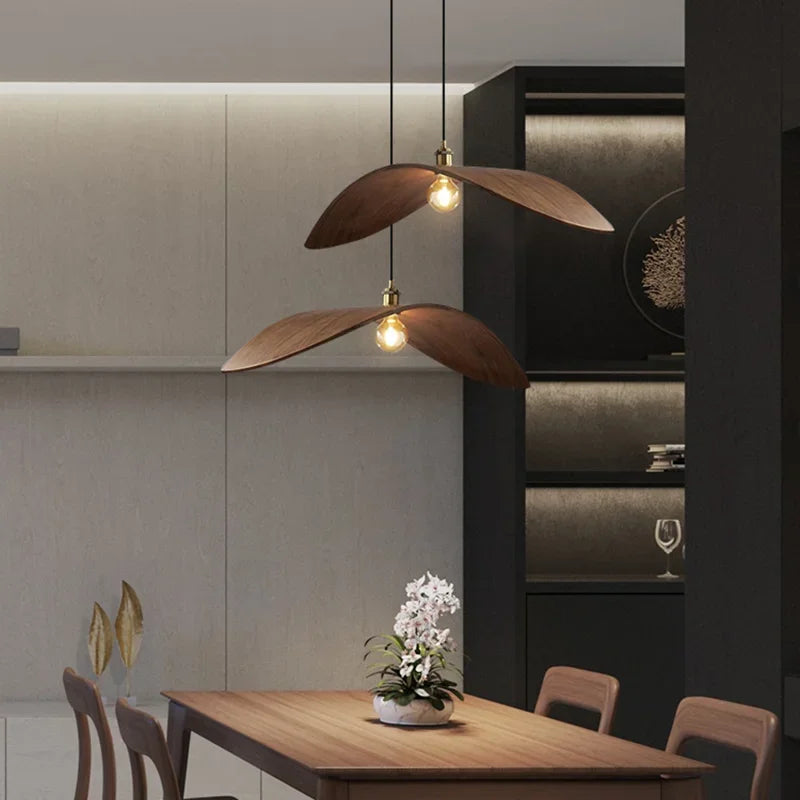 Wabi-sabi plafonnier japon bois Led plafond Lustre salon salon de thé suspension lumières décorations pour la maison cuisine Lustre - vue 4 sur 11