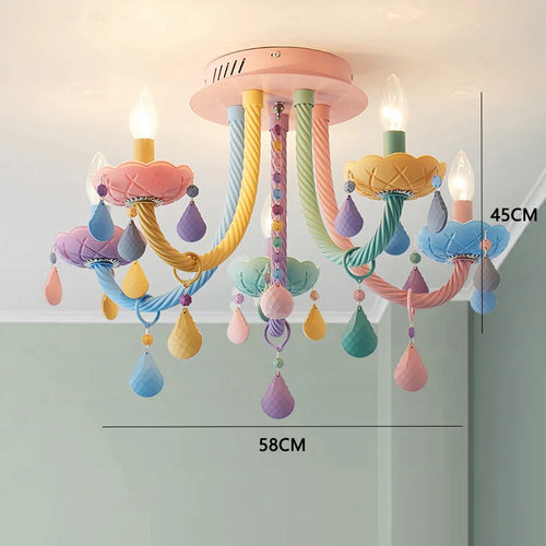 lustre cristal bougie deco intérieur led suspendue - vue 14 sur 13