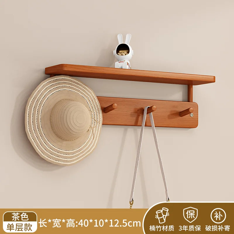 portemanteaux en bambou double couche pour rangement créatif - vue 10 sur 10