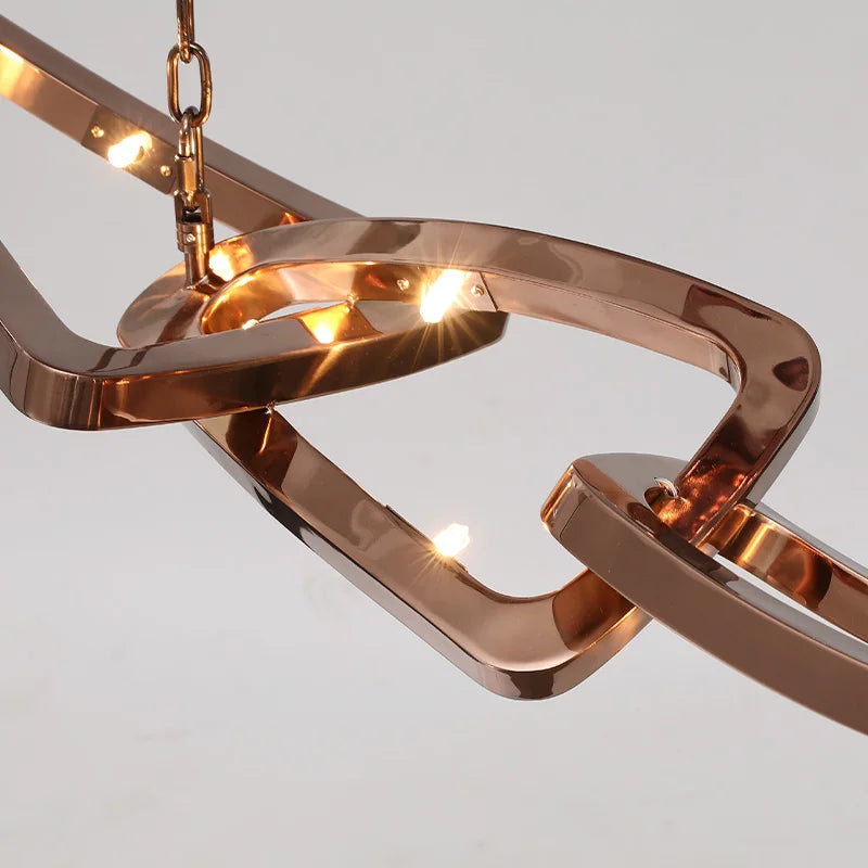 lustre de luxe en acier inoxydable pour bar et restaurant - vue 5 sur 5