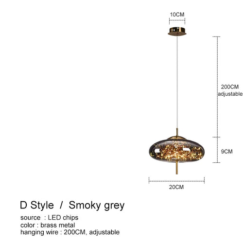 Suspension design LED de luxe en verre - vue 14 sur 14