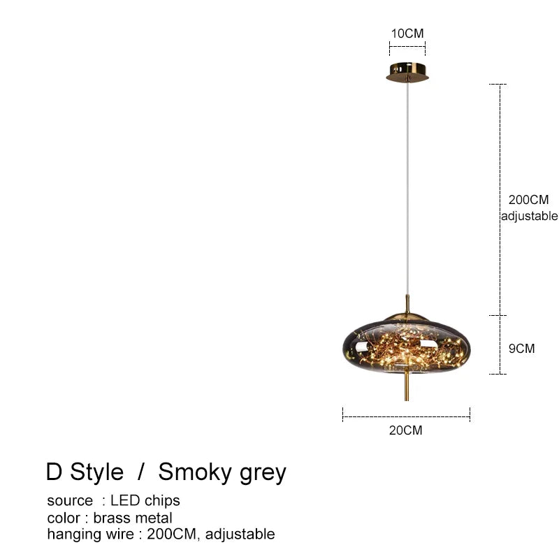 Suspension design LED de luxe en verre - vue 14 sur 14