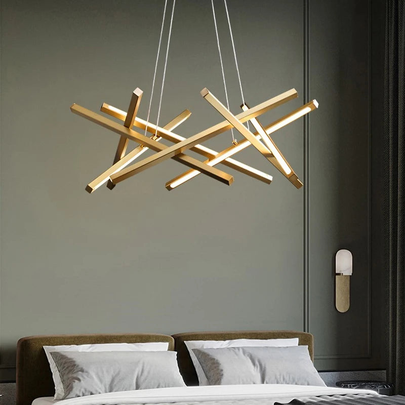 Lustre LED nordique adapté au salon - vue 4 sur 9