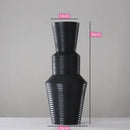 Black and White Striped Ceramic Vase, Flower Pot Decoration, Home and Living Room Decoration, Creative Geometric Striped Vase