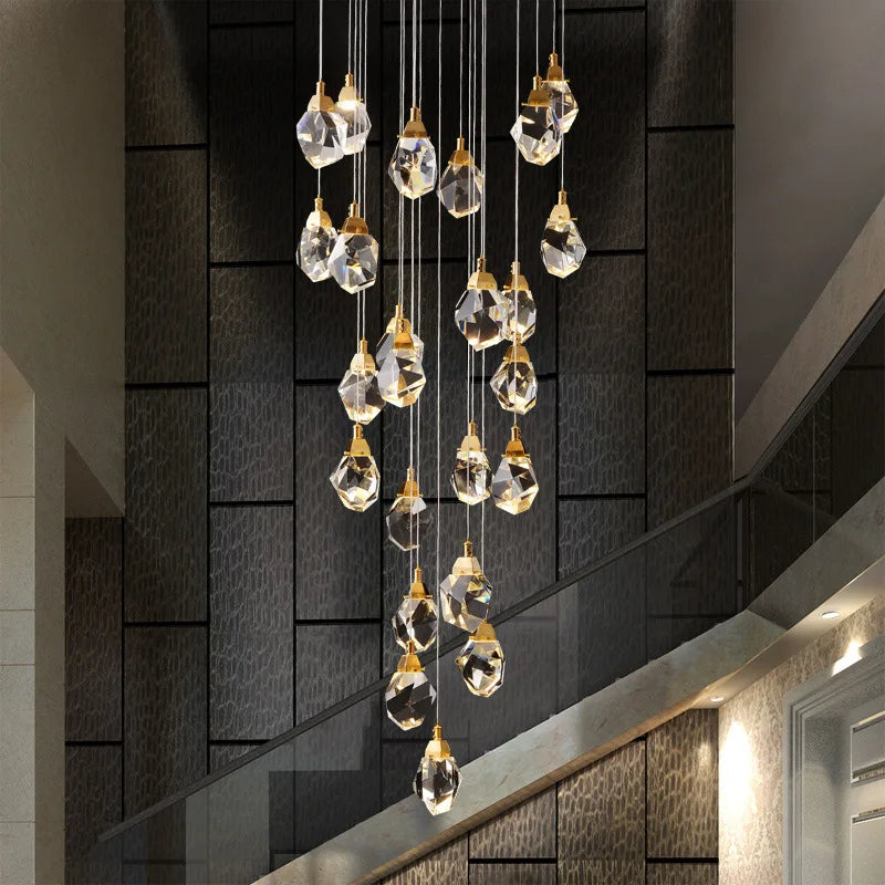 lustre en cristal moderne winfordo pour hall d'exposition - vue 6 sur 13