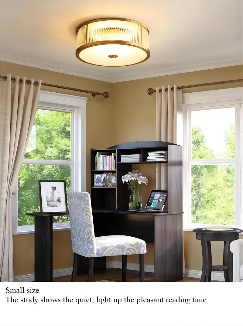 plafonnier led en cuivre et cristal luminaire créatif décoratif intérieur - vue 3 sur 7
