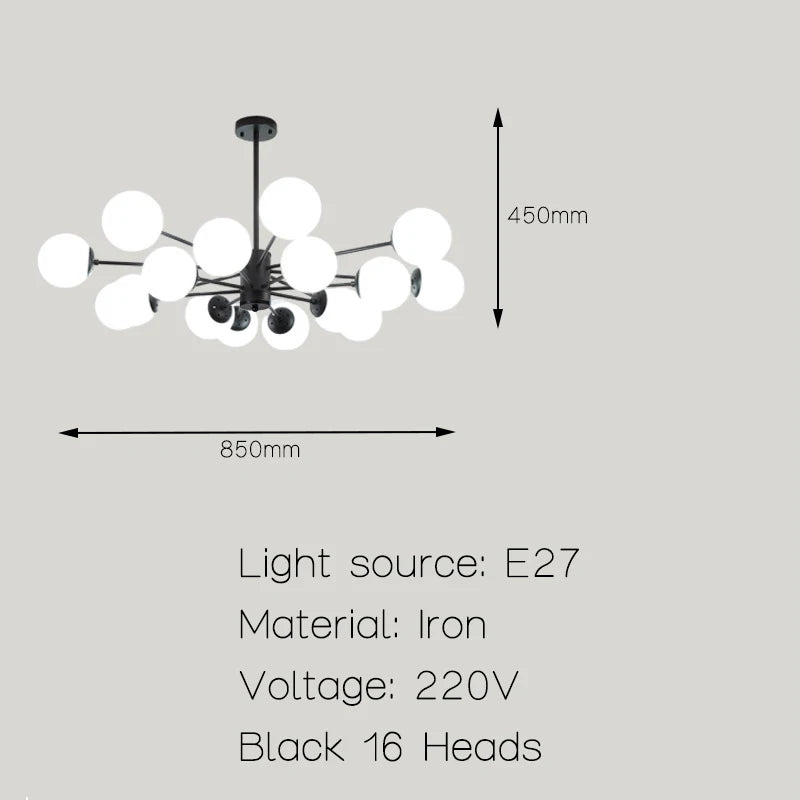 Moderne Simple suspension LED lumière fer lustre chambre salon salle à manger éclairage à la maison noir/or E27 220V plafonnier - vue 17 sur 20
