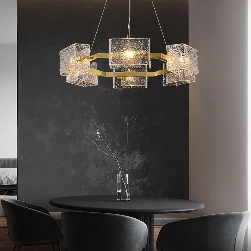 lustre en verre motif eau pour décoration intérieure style créatif - vue 5 sur 12