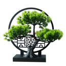 1pcs Chinese style simulation welcoming guests with pine, green plants, bonsai decorations for indoor landscaping and decoration