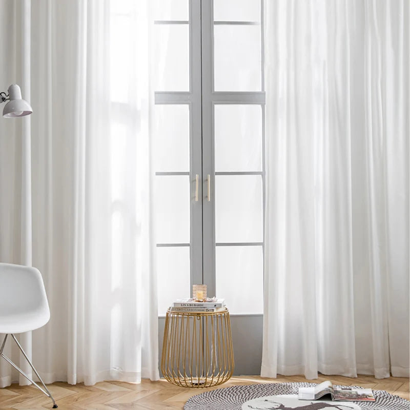 Voilage tulle froissé léger pour salon et chambre - vue 8 sur 8