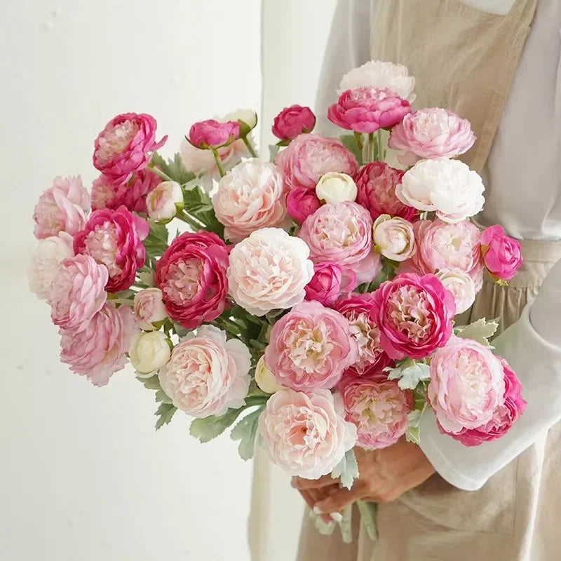 bouquet de pivoines artificielles pour décoration mariage fête - vue 5 sur 9