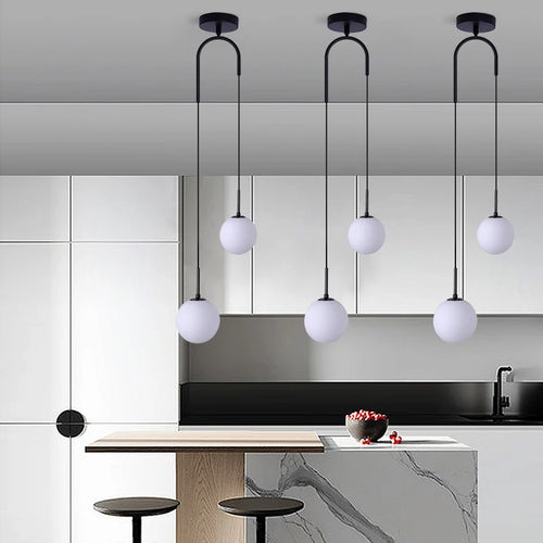 Nordique PENDENTIF LED Lumières Chambre Chevet Restaurant Bar Simple Salon Fond Mur Créatif Bar Décor Suspension - vue 5 sur 9
