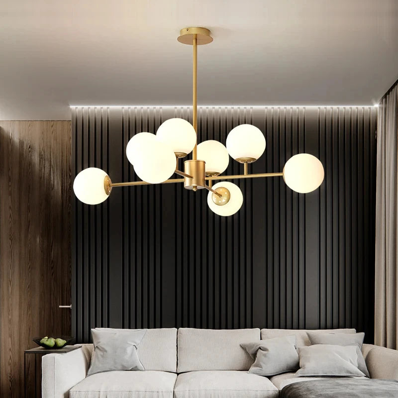 lustre en verre nordique suspension moderne pour décoration intérieure - vue 3 sur 8