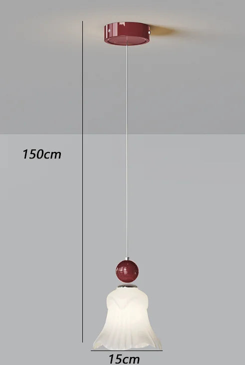 Minimalist romantic glass pendant light with eye protection decorative - vue 8 sur 10