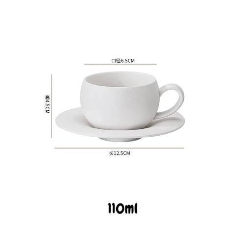 Mug ceramique style pierre volcanique avec soucoupe