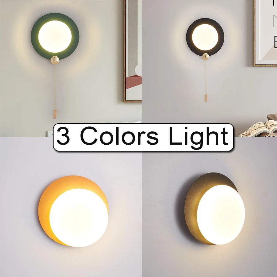 Applique murale ronde créative pour chambre à coucher - vue 6 sur 12