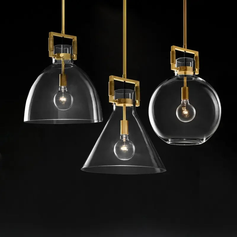 suspension en verre rétro américain style luxe décoratif - vue 5 sur 18