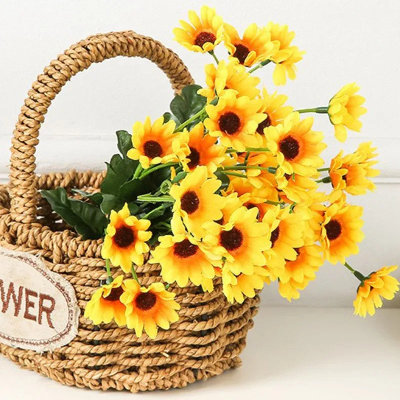 faux bouquet de tournesols artificiels pour décoration intérieure et extérieure - vue 3 sur 10