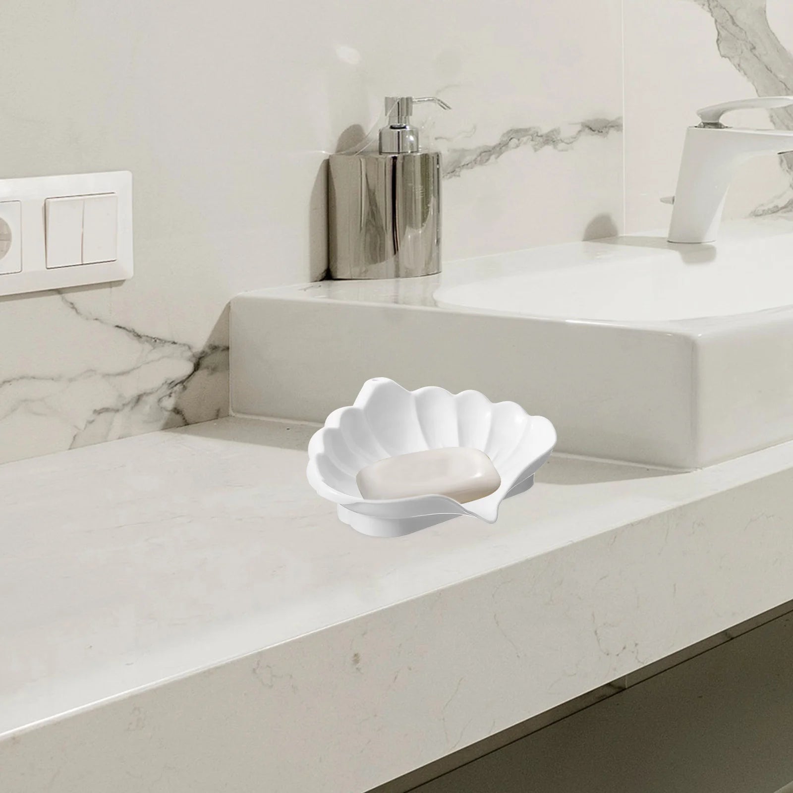 porte-savon coquillage support de bureau en polypropylène pour rangement - vue 7 sur 7