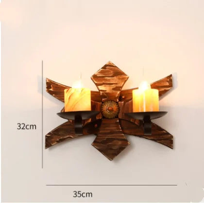 Applique murale LED industrielle rétro en bois - vue 16 sur 21