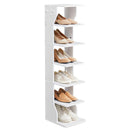 VASAGLE Slim Shoe Rack, Narrow Shoe Storage Organiser, 6-Tier Shoe Stand, for Small Spaces, Hallway, Cloakroom
