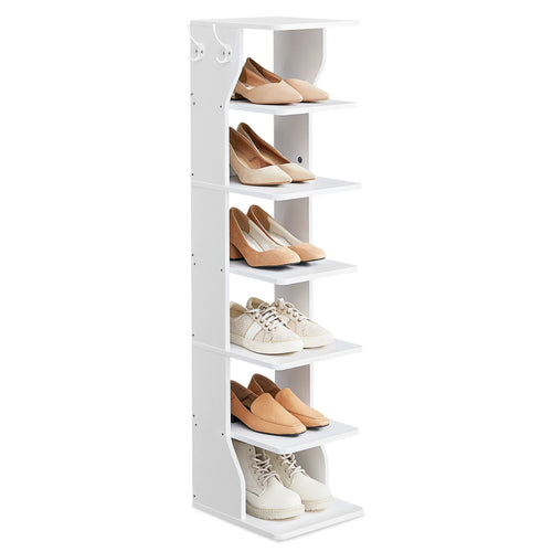 VASAGLE Slim Shoe Rack, Narrow Shoe Storage Organiser, 6-Tier Shoe Stand, for Small Spaces, Hallway, Cloakroom - vue 5 sur 7