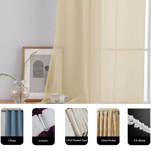 Voilage tulle extra long sur mesure hauts plafonds - vue 7 sur 10