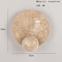 applique murale led ronde en pierre naturelle 3000k art déco