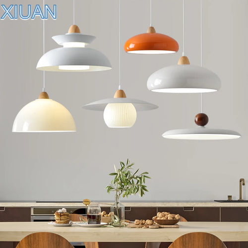 suspension nordiques led en bois massif pour restaurant