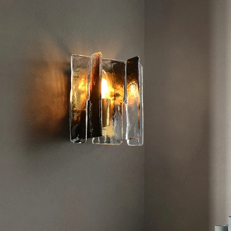 applique murale en verre et cuivre design nordique élégant - vue 2 sur 7