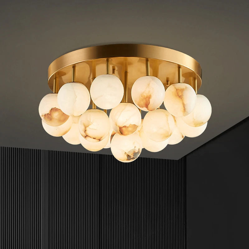 lustre en marbre de la collection pingpong world éclairage suspendu élégant - vue 5 sur 17