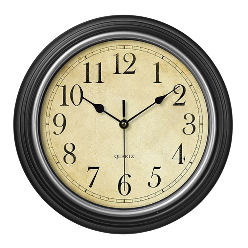 horloge murale vintage silencieuse avec chiffres romains et arabes