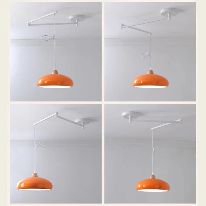 Lustres à bascule de Table à manger modernes LED peuvent être déplacés lampes à long poteau nordique Simple télescopique pliant lustre à bras Long - vue 6 sur 22