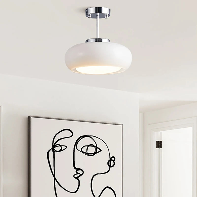 lustre moderne en verre luminaires suspendus métal doré et chromé - vue 5 sur 22