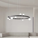 suspension led en verre circulaire pour décoration moderne