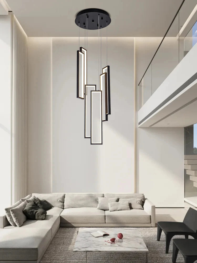 lustre nordique en aluminium intérieur dimmable led long - vue 4 sur 10