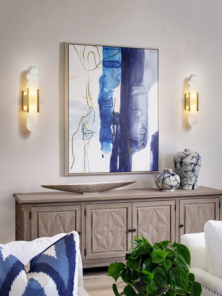 applique murale moderne en cuivre et marbre naturel pour décoration intérieure