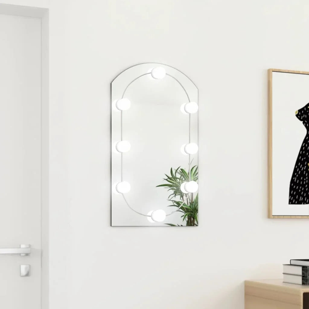 miroir en arc en verre avec éclairage led décoratif mural - vue 8 sur 7