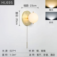 Light Luxury All Copper Wall Lamp, Post-modern Villa, Minimalist Living Room, Background Wall, Creative Bedroom, Bedside Lamp