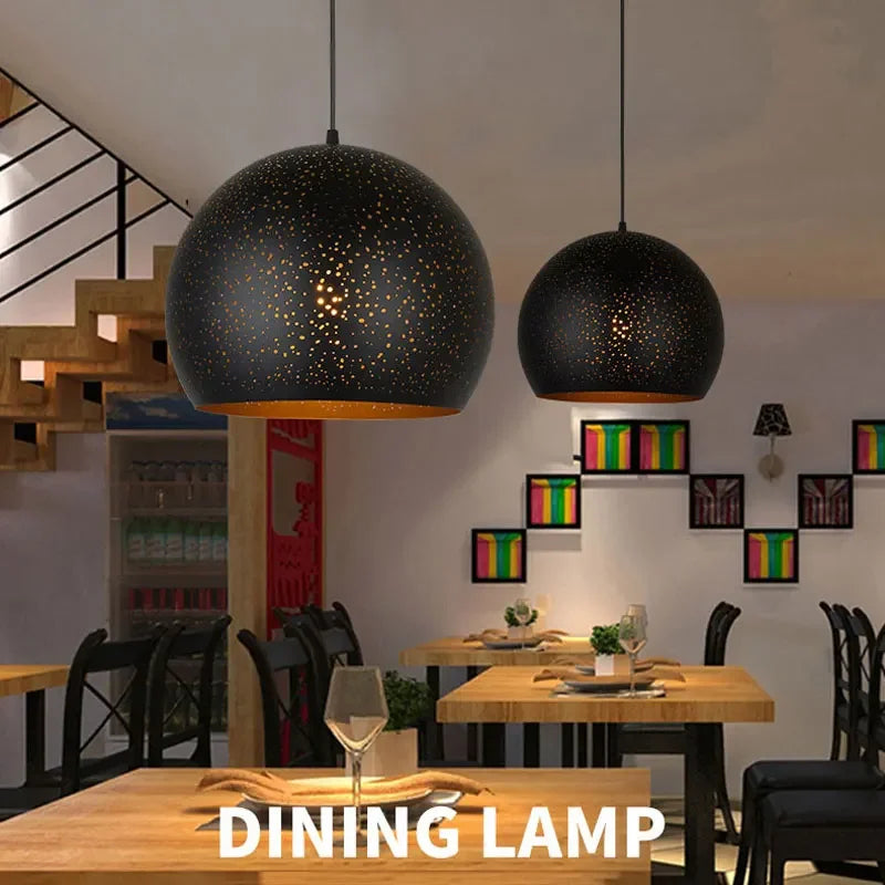Suspension led industriel rétro art décoratif