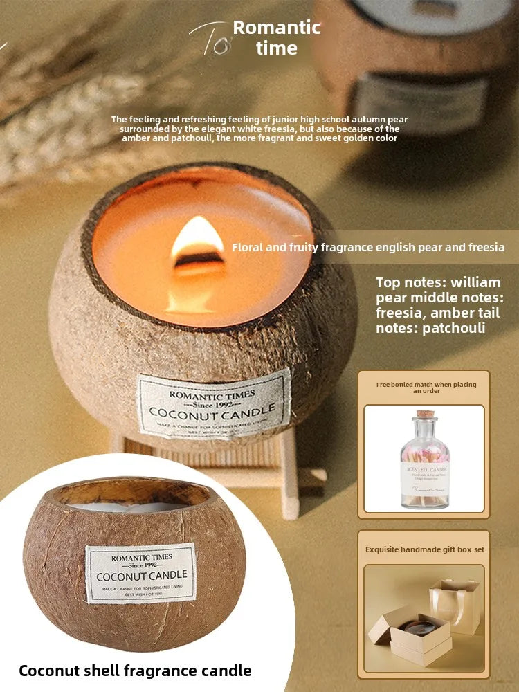 coffret cadeau bougie parfumée noix de coco souvenir de noël - vue 15 sur 20