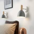 applique murale LED en bois avec abat-jour à Macaron