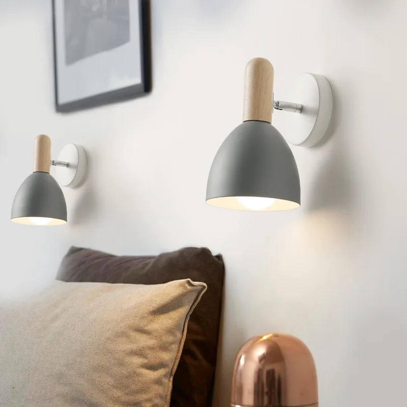 applique murale LED en bois avec abat-jour à Macaron - vue 3 sur 18