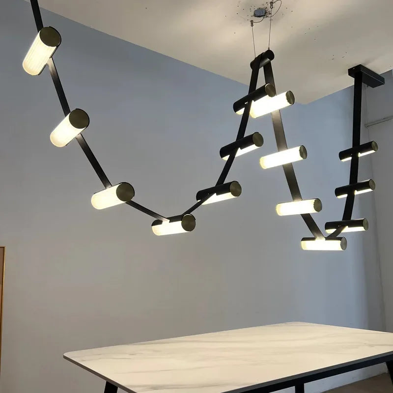 lustre créatif en cuir postmoderne pour décoration artistique moderne - vue 4 sur 14