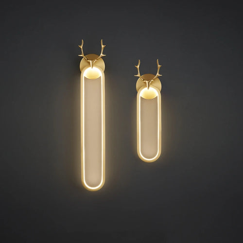 applique murale à led en cuivre tête de cerf art déco moderne