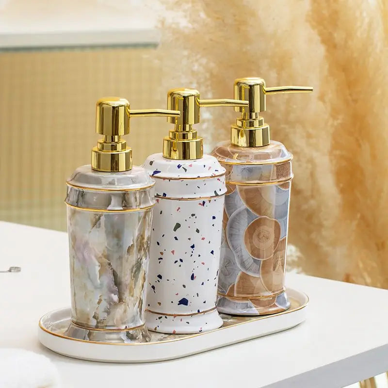 distributeur de savon céramique pour gel douche et désinfectant - vue 2 sur 30